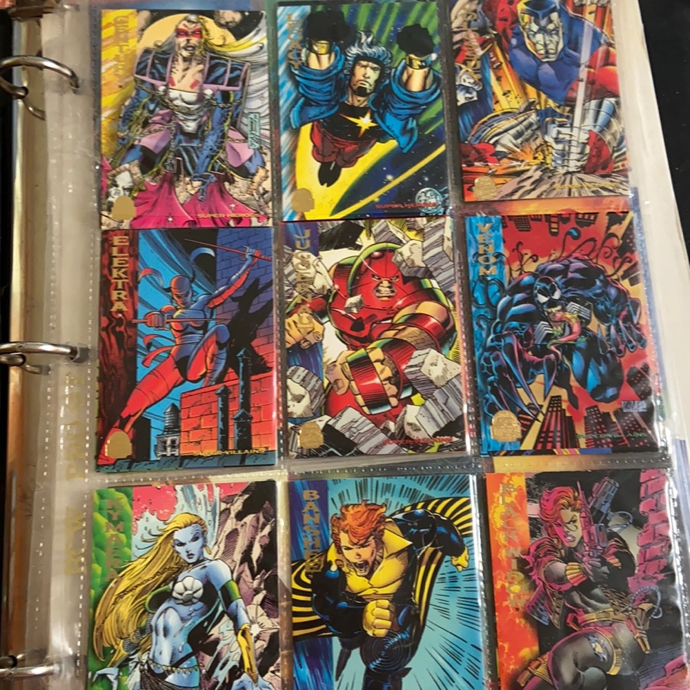 x-men and marvel trading cards from the 90s